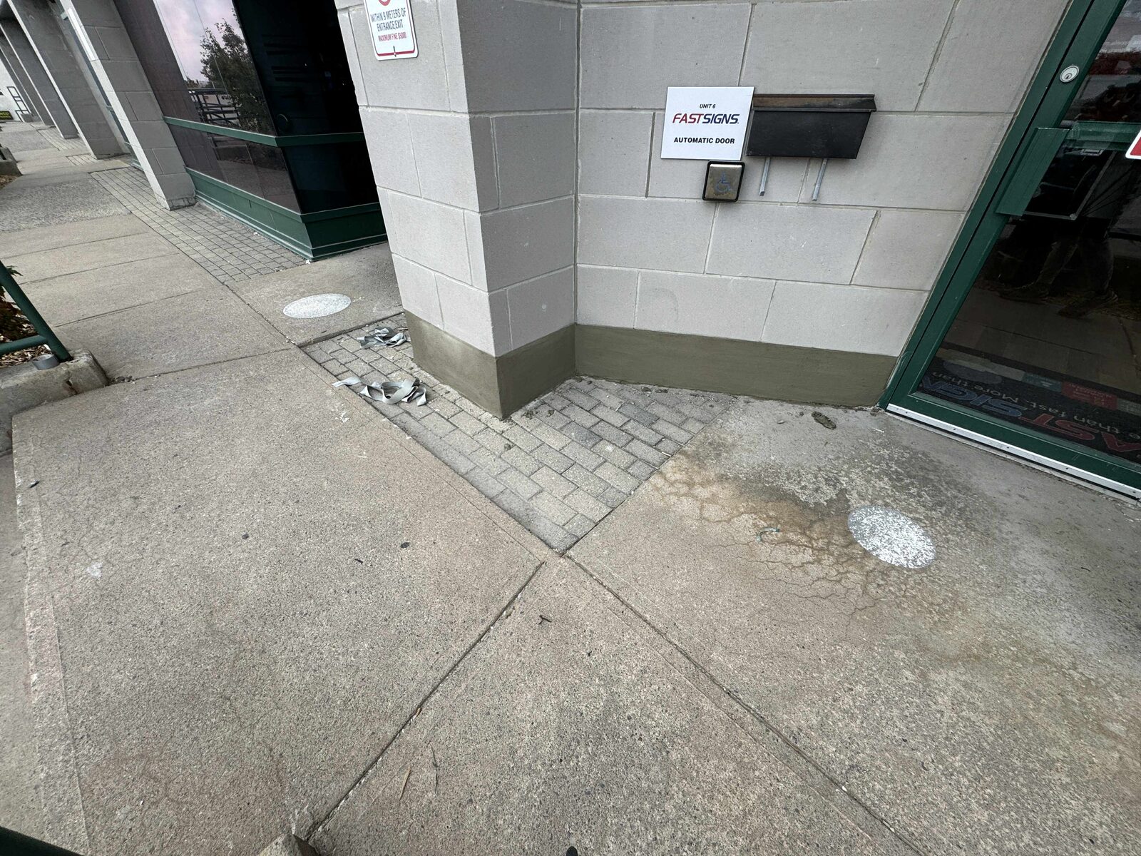 Commercial storefront masonry work